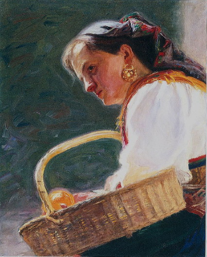 Image -- Modest Sosenko: A Seller of Oranges (1912).