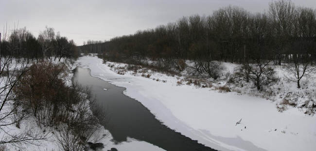 Image - The Teteriv River in winter (near Korystyshiv).