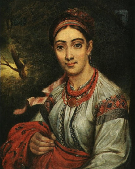 Image -- Vasilii Tropinin: Ukrainian Girl within a Landscape (1820)