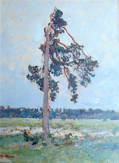 Image -- Ivan Trush: A Solitary Pine (1919).