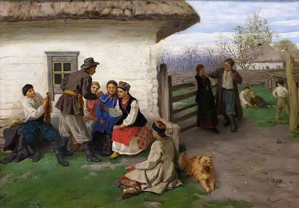 Image -- Kostiantyn Trutovsky: Easter in Ukraine (1883).