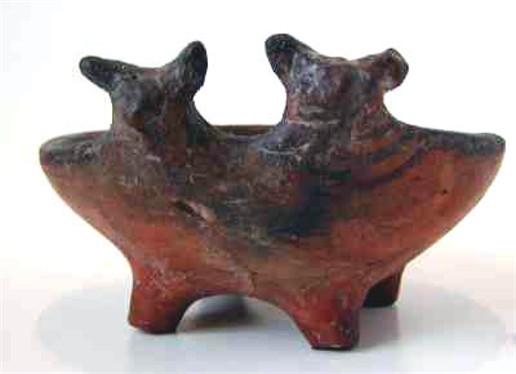 Image - Tripilian culture: a bowl with animalistic figurine ornaments