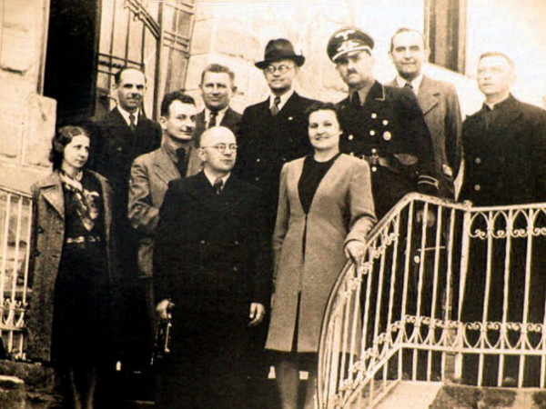 Image -- The Ukrainian Central Committee: with Volodymyr Kubijovyc, Mykhailo Dobriansky, and Alfred Bizanz.