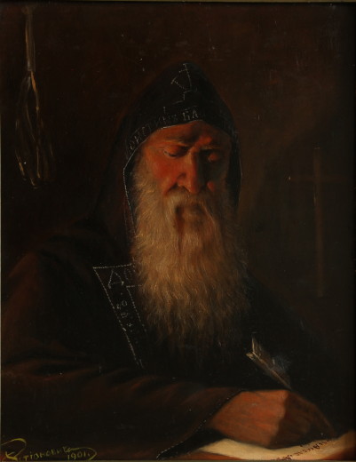 Image - Kornylo Ustyianovych: Nestor the Chronicler (1901; in the collection of the National Museum in Lviv).