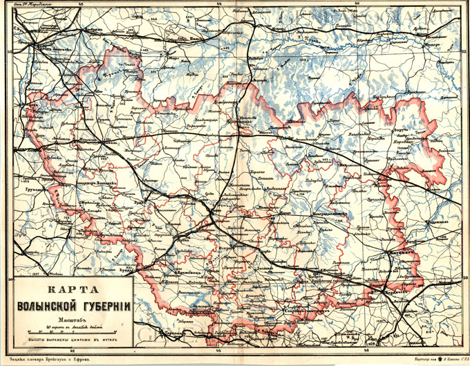 Image -- Map of Volhynia gubernia
