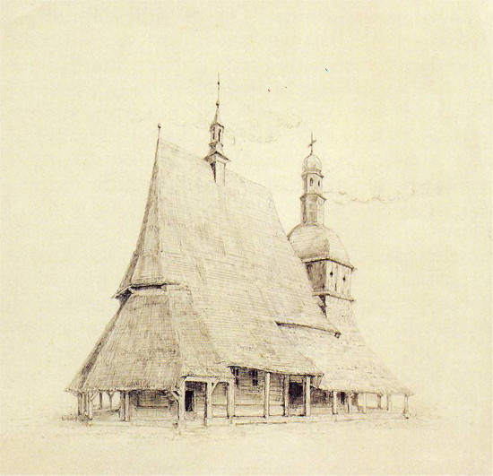 Image -- Stanislaw Wyspianski: Church in Sekowa (1888).