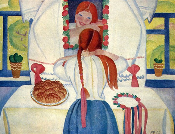 Image -- Tetiana Yablonska: Betrothed (1966).