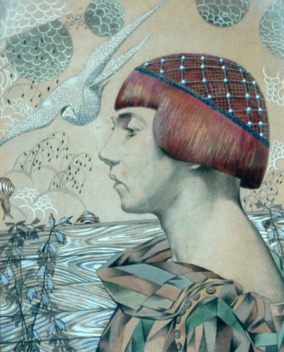 Image - Mykhailo Zhuk: Portrait of Mumine (Kateryna Vislotska) (1926).