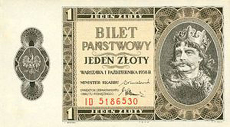 Image -- 1 Polish zloty (1924 to 1939).