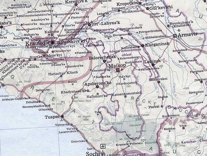 Image - Map of Adygei Autonomous Republic