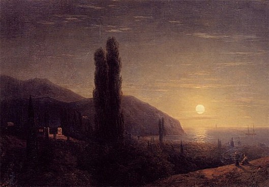 Image -- Ivan Aivazovsky: Crimean View in Moonlight (1860)