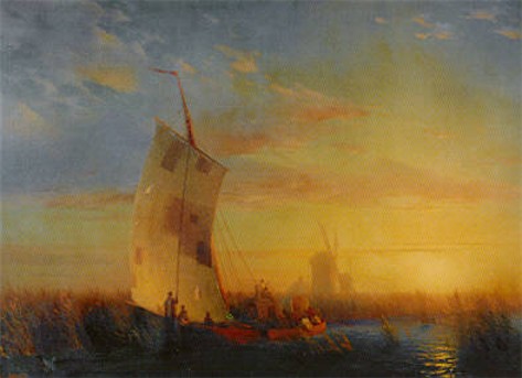 Image -- Ivan Aivazovsky: Reed-Bank on the Dnieper near the Town of Oleshky