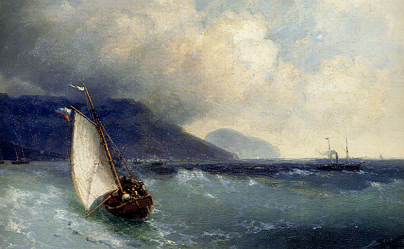 Image - Ivan Aivazovsky: Sailing Boat off Yalta (1893)