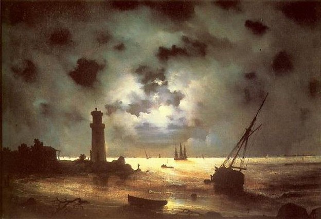 Image - Ivan Aivazovsky: Sea Shore at Night (1837).