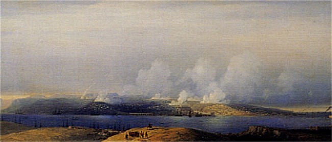Image -- Ivan Aivazovsky: Siege of Sevastopil (1859)