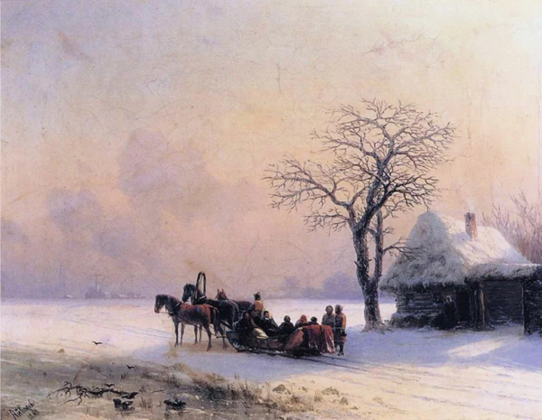 Image - Ivan Aivazovsky: Winter Scene in Ukraine (1868). 