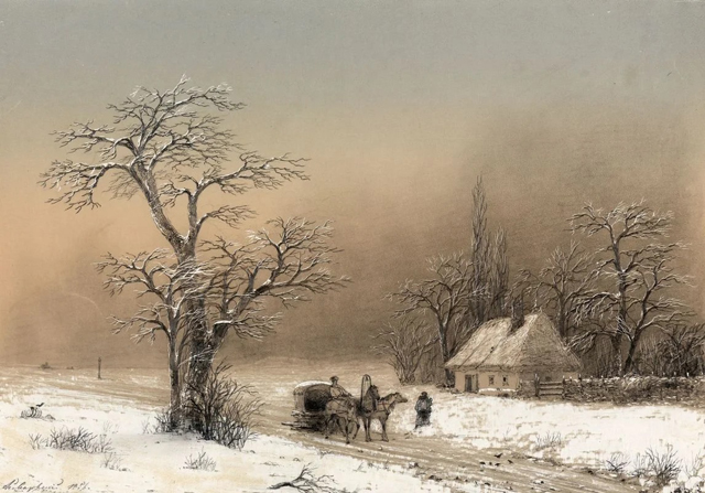 Image -- Ivan Aivazovsky: Winter Landscape in Ukraine.