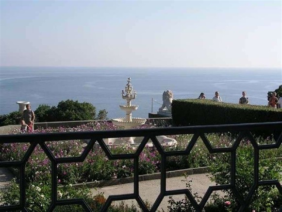 Image -- View of the sea from the Vorontsov Palace in Alupka, Crimea.