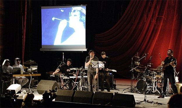 Image - Yuri Andrukhovych and Karbido at concert. Tsynamon, Kyiv (2010).