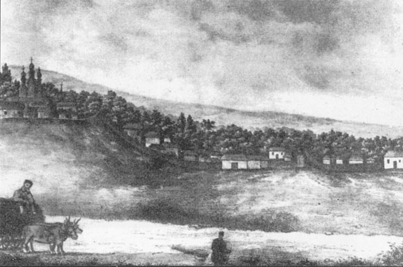 Image - Mykola Arandarenko: Lithograph of Porokhivka Kaniv region (after 1848).
