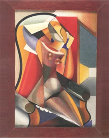 Image -- Alexander Archipenko: Woman Before a Mirror (1916)