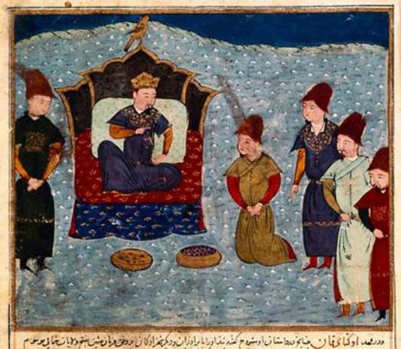 Image -- Batu Khan on his throne (illumination from Rashid-al-Dins History of the World).