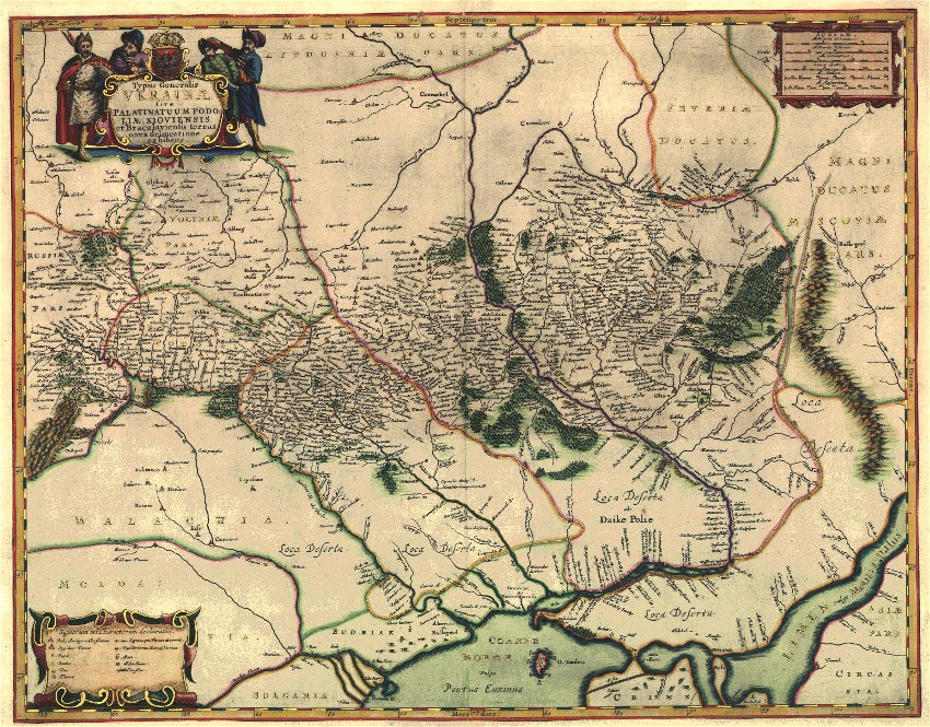 Image - Beauplans map of the Podilia and Kyiv voivodeships (1647).  