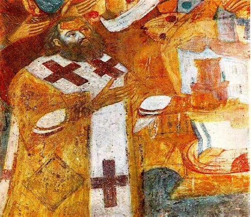 Image - Portrait of Metropolitan Petro Mohyla on the fresco Petro Mohyla's Gift in the Transfiguration Church in Berestove.