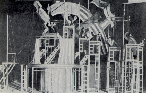 Image -- Scene from the Berezil theatre's production (1923) of Upton Sinclair's Jimmy Higgins.