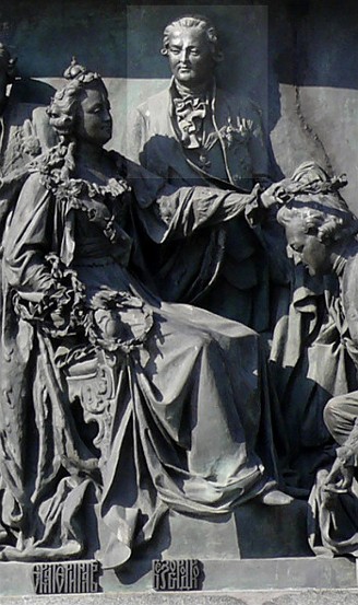 Image -- Oleksander Bezborodko on the monument commemorating the 1000 years of Russia.