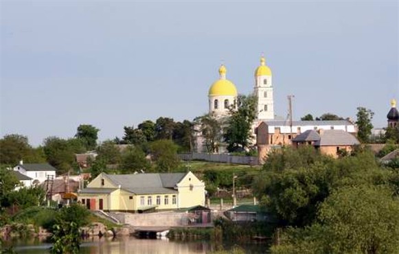 Image -- Bila Tserkva: City view with the Church of Saint Mary Magdalene in the distance.