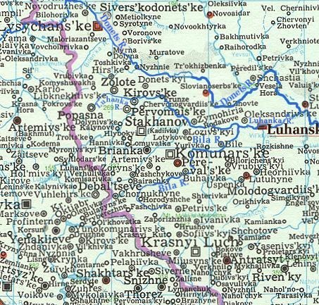 Image -- Map of Bila River (Donbas)