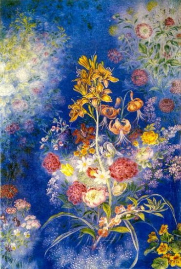 Image - Kateryna Bilokur: Flowers in Blue Jar (1942-43).