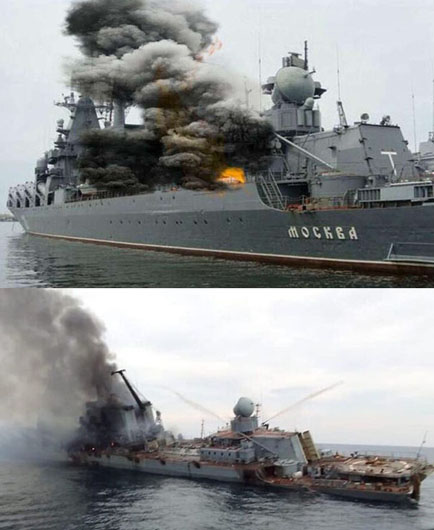 Image - The sinking of the Black Sea Fleet flagman Moskva (2022).