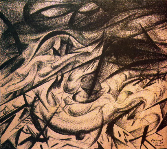 Image - Oleksander Bohomazov: Fire in Kyiv (1916).