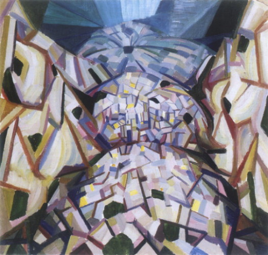 Image -- Oleksander Bohomazov: An Abstract Landscape (1915).