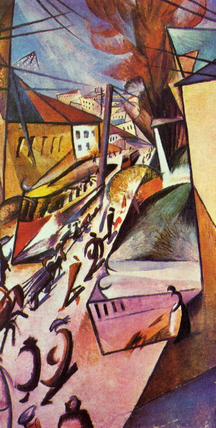 Image -- Oleksander Bohomazov: A Tram (1914).