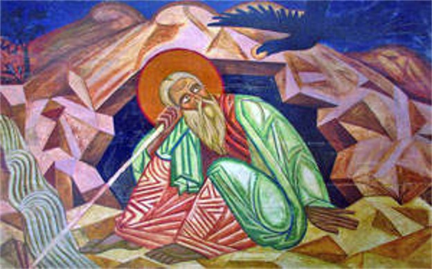 Image -- Mykhailo Boichuk: Prophet Elijah (1913).