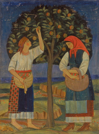 Image - Tymofii Boichuk: By the Apple Tree (1920).   