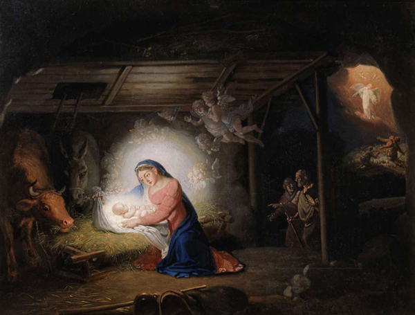 Image -- Volodymyr Borovykovsky: The Nativity of Jesus.