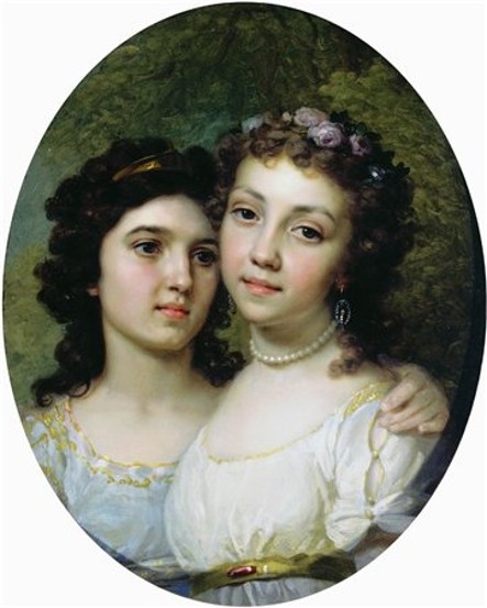 Image -- Volodymyr Borovykovsky: Liza and Dasha (1794).