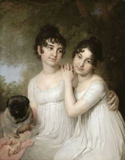 Image - Volodymyr Borovykovsky: Portrait of Countesses Elena and Aleksandra Kurakina (1802, Louvre, Paris). 