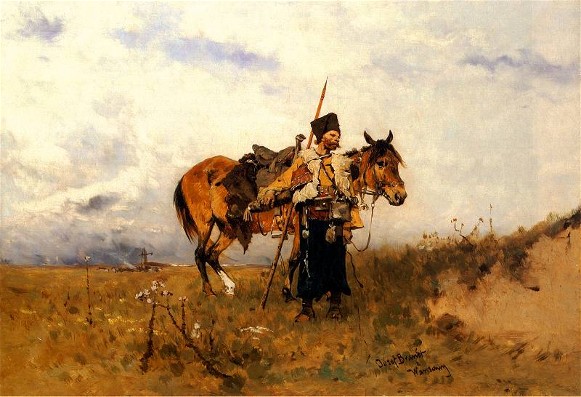 Image - Jozef Brandt: A Cossack on Guard.