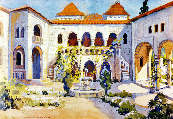 Image - Ivan Buriachok: set design to Stone Host by Lesia Ukrainka (1914).