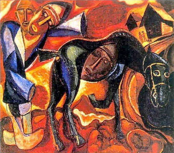 Image -- Davyd Burliuk: A Plowman.