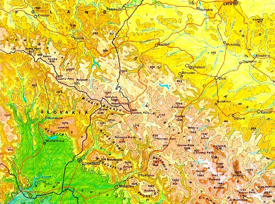 Image -- Map of Easter Carpathian Mountains