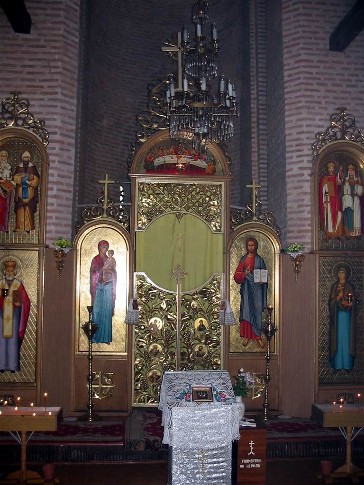 Image - A 1962 reconstruction of the original iconostasis of the Church of the Good Friday (late 12th--early 13th century) in Chernihiv.