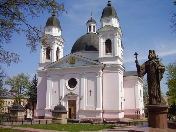 Image -- The Orthodox cathedral in Chernivtsi, built in the Byzantine style by F. Roell (1844-64).