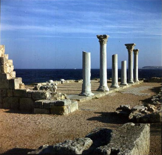 Image - The ruins of the basilica in Chersonese Taurica near Sevastopol in the Crimea.