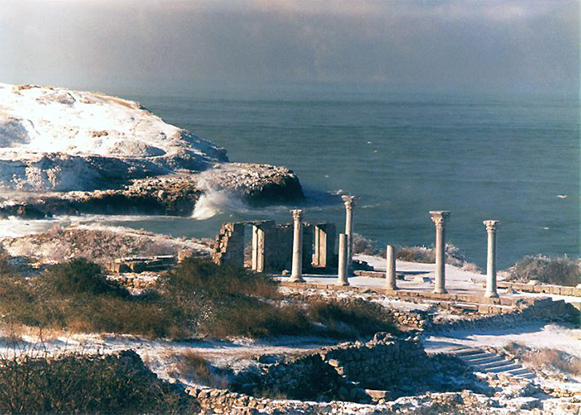 Image -- The ruins of the basilica in Chersonese Taurica near Sevastopol in the Crimea.